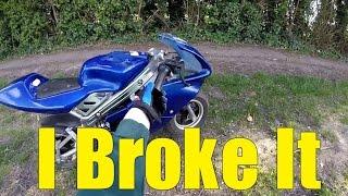 Riding The Mini Moto | Broken Fairings And Trailer Update