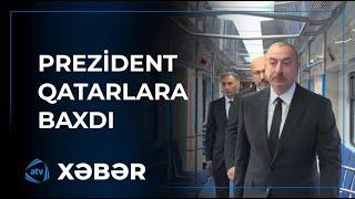 Prezident İlham Əliyev Bakıda komplektləşdirilən yeni nəsil metro qatarları ilə tanış olub