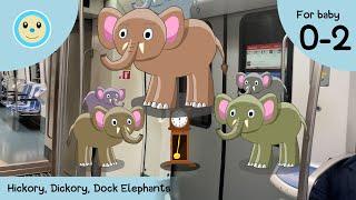 Hickory, Dickory, Dock Elephants ️ | Educational Video for Baby 0-2 Years 