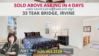 Just Sold in Irvine by Local Realtor Amy Wu | 33 Teak Bridge, Irvine