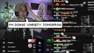 xQc says he's doing Variety Tomorrow