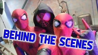 Spiderman cosplay photoshoot behind the scenes