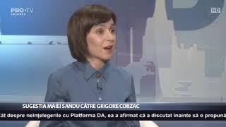 Sugestia Maiei Sandu către Grigore Cobzac