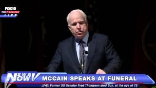 Sen. John McCain Speaks at Fred Thompson Funeral