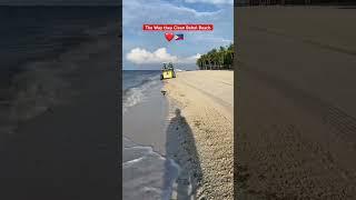 Using Tractor to Clean the white beach # Bohol White Beach Panglao Island Bohol Philippines