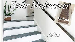 DIY Staircase Makeover | From CARPET to HARDWOOD Stairs