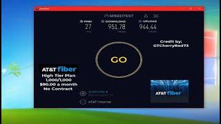 AT&T High Tier Plan $90.00 a month ( Download 1,000/Upload 1,000 ) [ HD 1080p 4k ]( December 2024 )