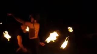 Nuriya & Phil - Partner Fire Poi at Shalanaya Festival 2016