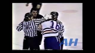 NHL Oct. 26, 1991 Kelly Buchberger,EDM v Gino Odjick,VCR Edmonton Oilers Vancouver Canucks