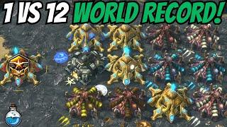1 Protoss Pro Gamer vs 12 Cheater (INSANE) A.I. | StarCraft 2 World Record