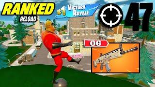 47 Elimination Solo Vs Squads "Ranked RELOAD" Gameplay Wins (Fortnite PS4 Controller On PC)