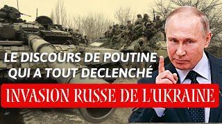 INVASION RUSSE EN UKRAINE : LE DISCOURS DE POUTINE QUI A TOUT DECLECNCHÉ ! #ukraine #poutine #russie