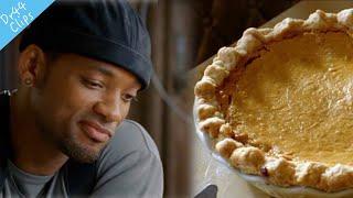 Will Smith Enjoying a Pie Eating Scene in movie[ I, Robot (2004)]