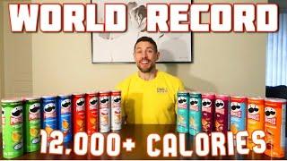 WORLD RECORD | MOST PRINGLES EVER EATEN COLLABORTATION w/@geoffesper | MAN VS FOOD | MOST CHIPS EVER