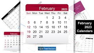 February 2023 Calendar | 123FreeVectors