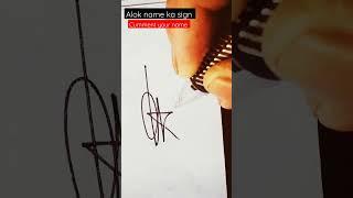 Alok name ka styles signature, A letter ka best signature ,#viral #trending #sign #ytshorts #shorts