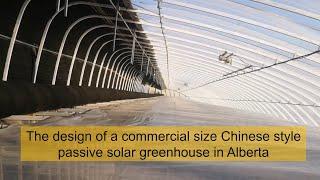 The design of a commercial size Chinese style passive solar greenhouse in Alberta