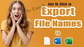 Export File Names to Excel, 2024. Export File Names from folder to a Text File.