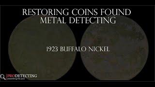Coin Cleaning Zen - Restoring 1923 Buffalo Nickel #metaldetecting #coincleaning