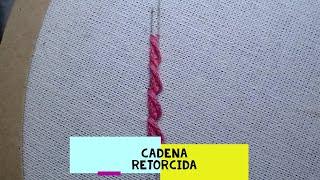 26)*PUNTO CADENA RETORCIDO-TWISTED CHAIN STITCH-CADEIA TORCIDO*[Bordado a mano-Hand Embroidery]