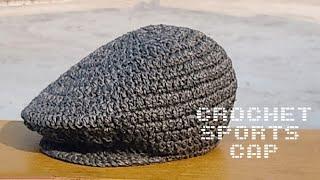 Handmade Crochet Sport / golf  / Baseball Cap  ( With English Subtitles )