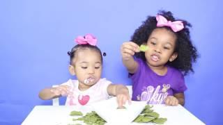 Kids Try Spinach & Kale Chips With Yogurt  | Kids vs Food