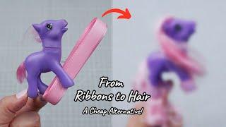 Making Doll Hair Using Ribbons - Little Little Pony Custom / Repair