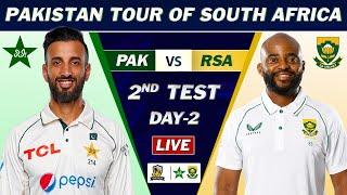 PAKISTAN vs SOUTH AFRICA 2nd TEST Match LIVE | PAK vs SA TEST MATCH LIVE COMMENTARY| DAY 2 SESSION 2