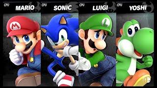 Mario VS Sonic VS Luigi VS Yoshi LV 9 CPU Battle Super Smash Bros Ultimate