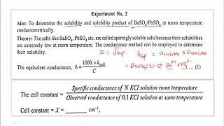 Determination of Solubility and solubility product of BaSO4