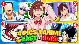 Guess The *ANIME* by Only 4 Pictures ️ | Anime Quiz | Hard, Medium, easy, very easy