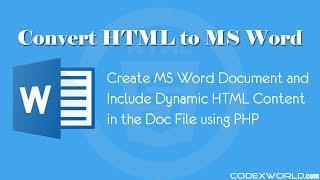 Convert HTML to MS Word Document using PHP