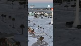 Heavy Snow on the Beach in Pensacola, Florida