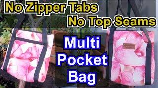 How to sew a one piece zippered bag with no tabs, no top seam & recessed zippers, internal pockets.