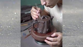 中国传统文化手工紫砂壶制作2Chinese traditional culture handmade purple clay pot making