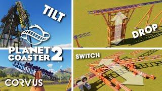 DROP, SWITCH & TILT TRACKS and more gameplay! How do they work? - Planet Coaster 2