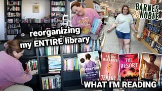 organizing my library & book shopping ️️ *reading vlog*