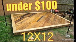 How to build a  deck:  DIY pallet wood deck build for under $100