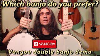 Vangoa 5 string banjo double demo!  Open back maple vs closed back resonator banjo