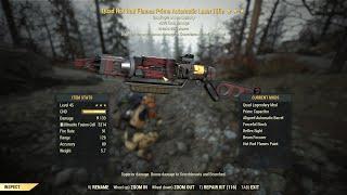 Fallout 76: Quad Laser Rifle on Bloodied Build.