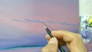 How to paint a sunset beach scene - brennerfineart #Shorts