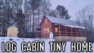 AMISH BUILT LOG CABIN TINY HOME!