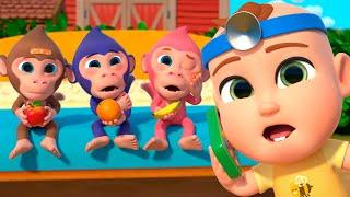 Five Little Monkeys | Jumping on the Bed | Newborn Baby Songs & Nursery Rhymes