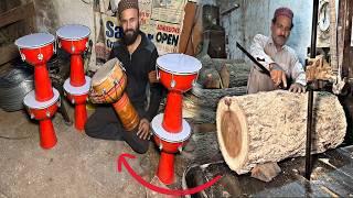 Incredible! Process of Making Wooden Arabic Goblet (Darbuka) Drum With Lathe Machine || How to Make