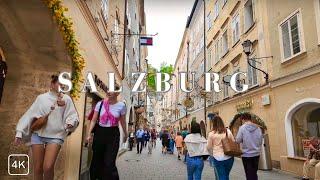 Salzburg Österreich Straßenspaziergang  | Rundgang in 4K