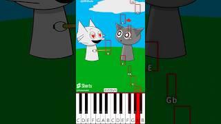 Wanda and Gray the cat sings | Sprunki animation #sprunki (@2DStyle) - Octave Piano Tutorial