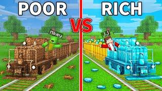 JJ's RICH Train vs Mikey's POOR Train Build Battle in Minecraft - Maizen