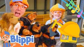 Blippi's Buddy Song! Dogs, Excavators, and Blippi Buddies! | Blippi Educational Songs for Kids
