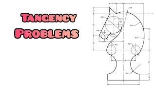Tangency problems in / Technical drawing / Engineering drawing