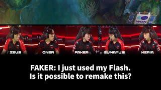 [ENGSUB] T1 vs DK in-game pause comms FULL version | Faker Flash